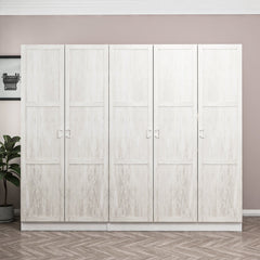 Armoire 5 portes Parai L225xH210cm Blanc