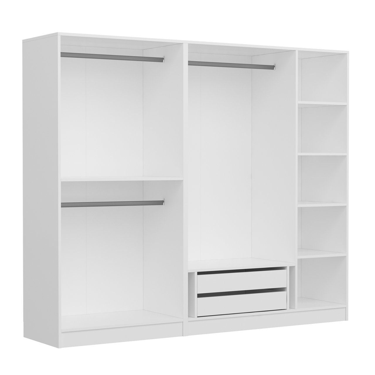 Armoire 5 portes et 9 miroirs modèle 1 Parai L225xH210cm Blanc