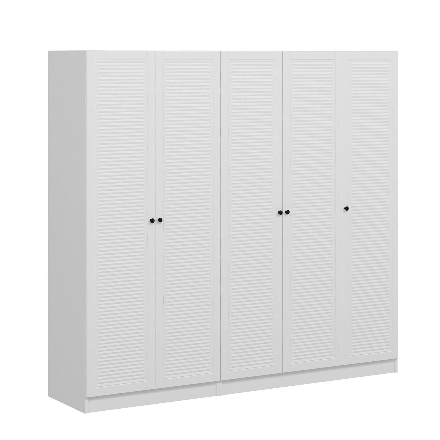 Armoire 5 portes Kuta L225xH210cm Bois Blanc