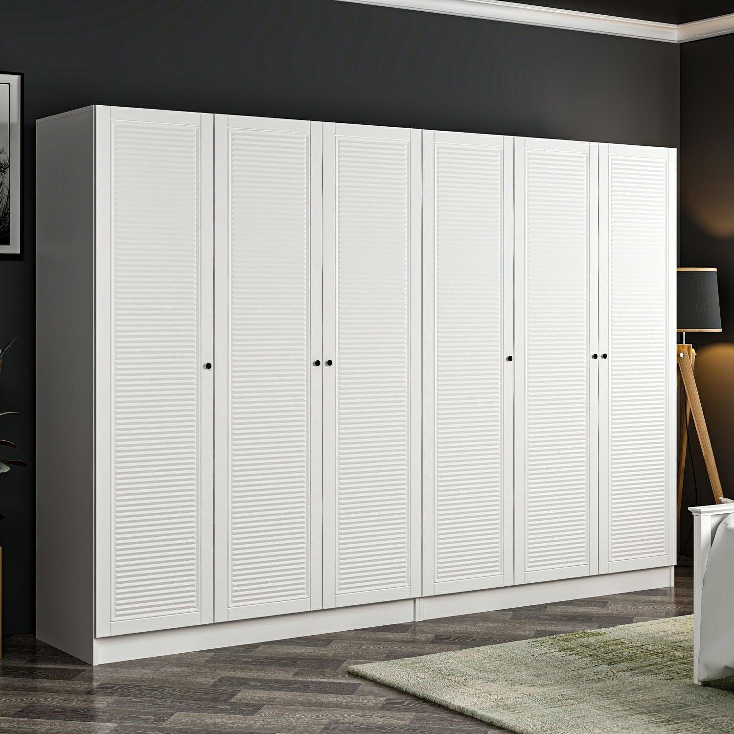 Armoire 6 portes modèle 2 Kuta L270xH210cm Bois Blanc