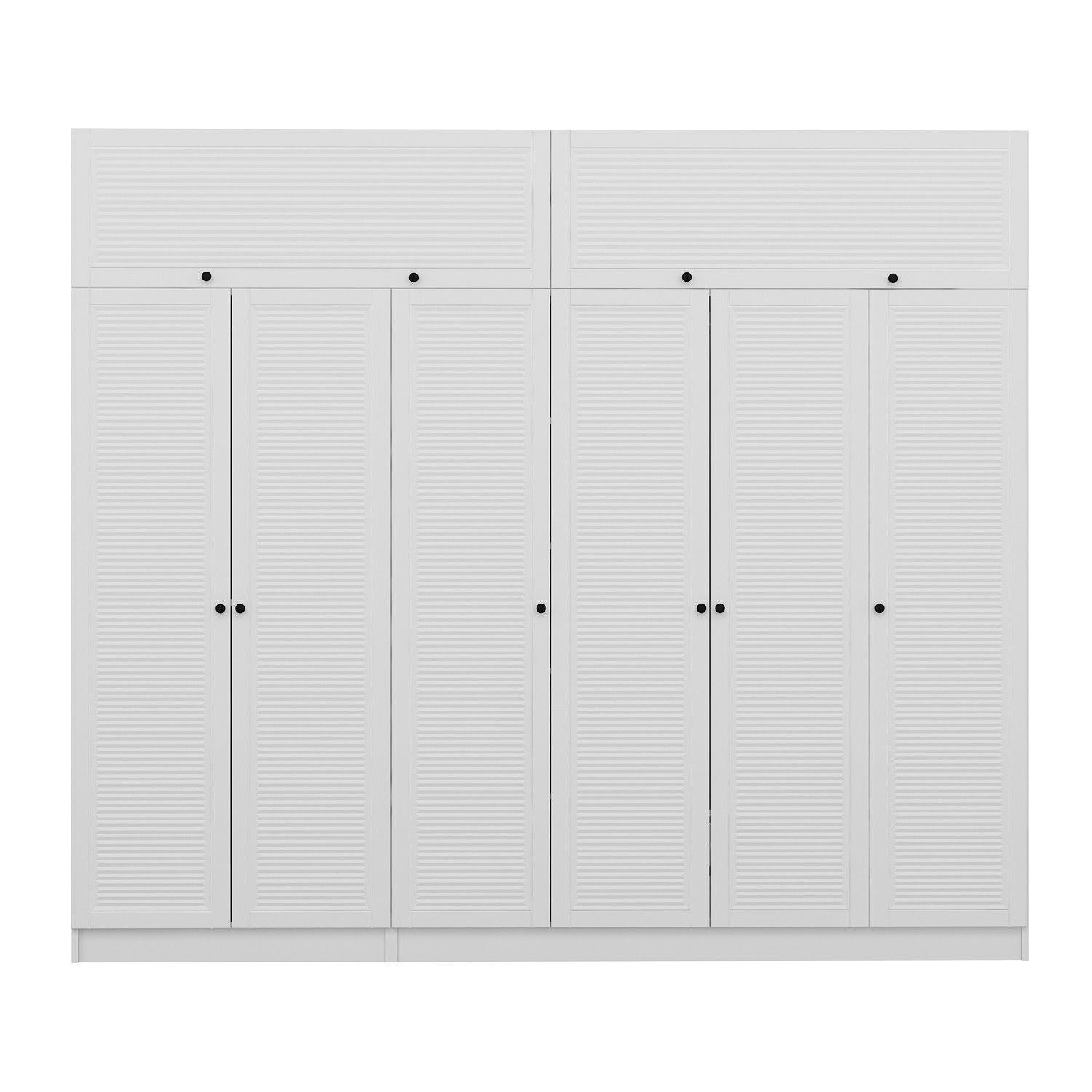 Armoire 6 portes et 2 portes basculantes modèle 2 Kuta L270xH210cm Bois Blanc