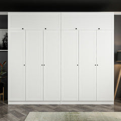 Armoire haute 6 portes battantes et 2 portes basculantes modèle 1 Kuta L270xH235cm Bois Blanc