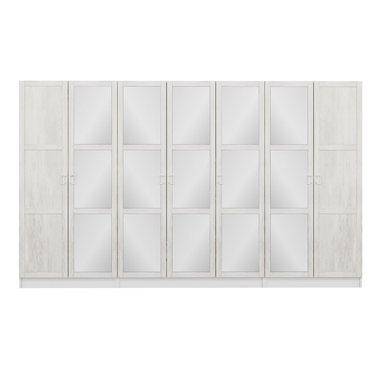 Armoire 7 portes et 15 miroirs modèle 2 Parai L315xH190cm Blanc