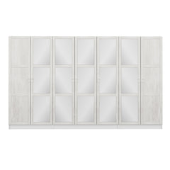 Armoire 7 portes et 15 miroirs modèle 2 Parai L315xH190cm Blanc