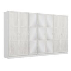 Armoire 7 portes et 9 miroirs modèle 1 Parai L315xH190cm Blanc