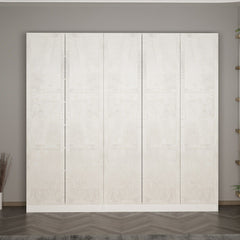 Armoire 5 portes Vitas L225cm Bois Blanc