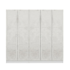 Armoire 5 portes Vitas L225cm Bois Blanc