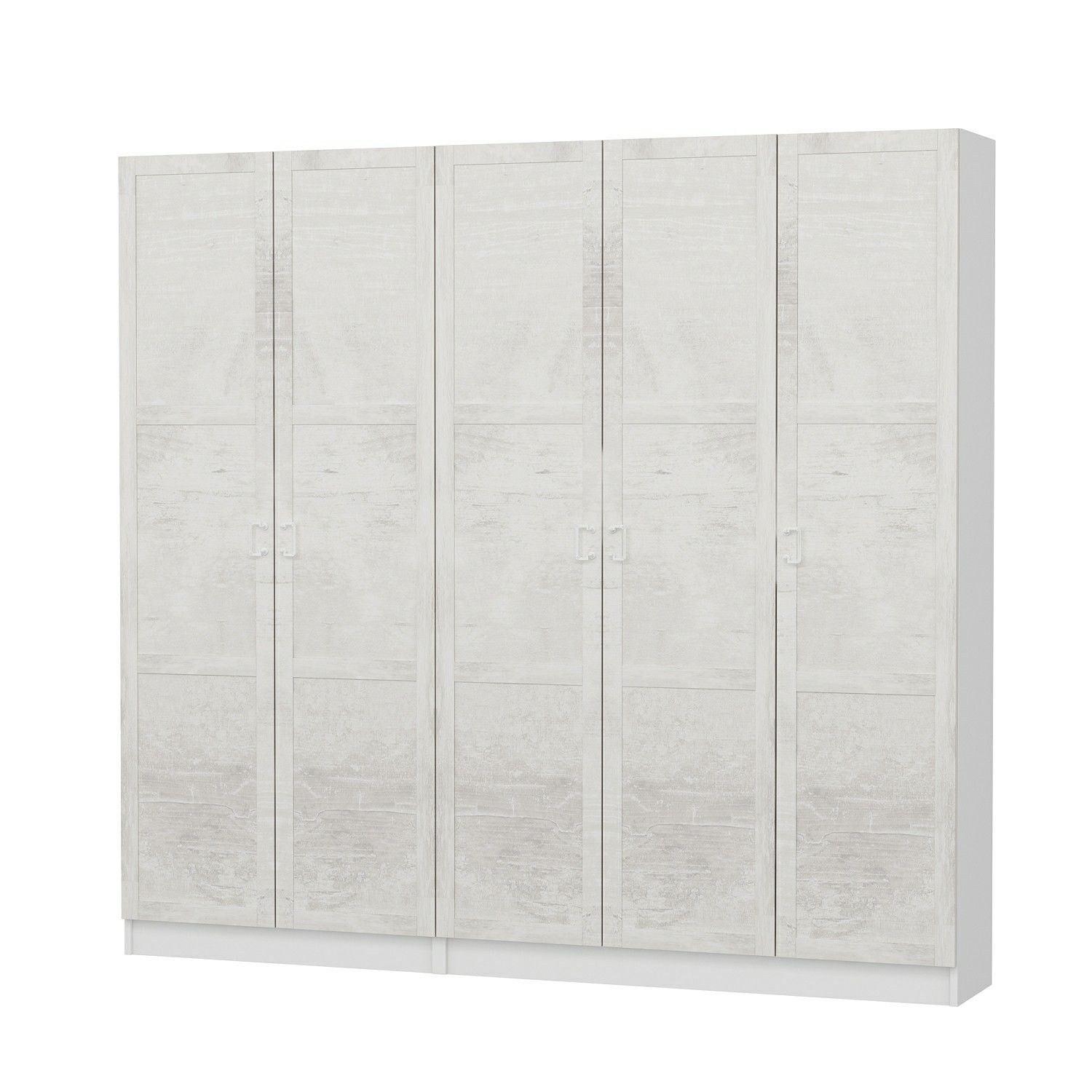 Armoire 5 portes Vitas L225cm Bois Blanc