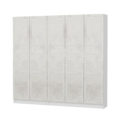 Armoire 5 portes Vitas L225cm Bois Blanc