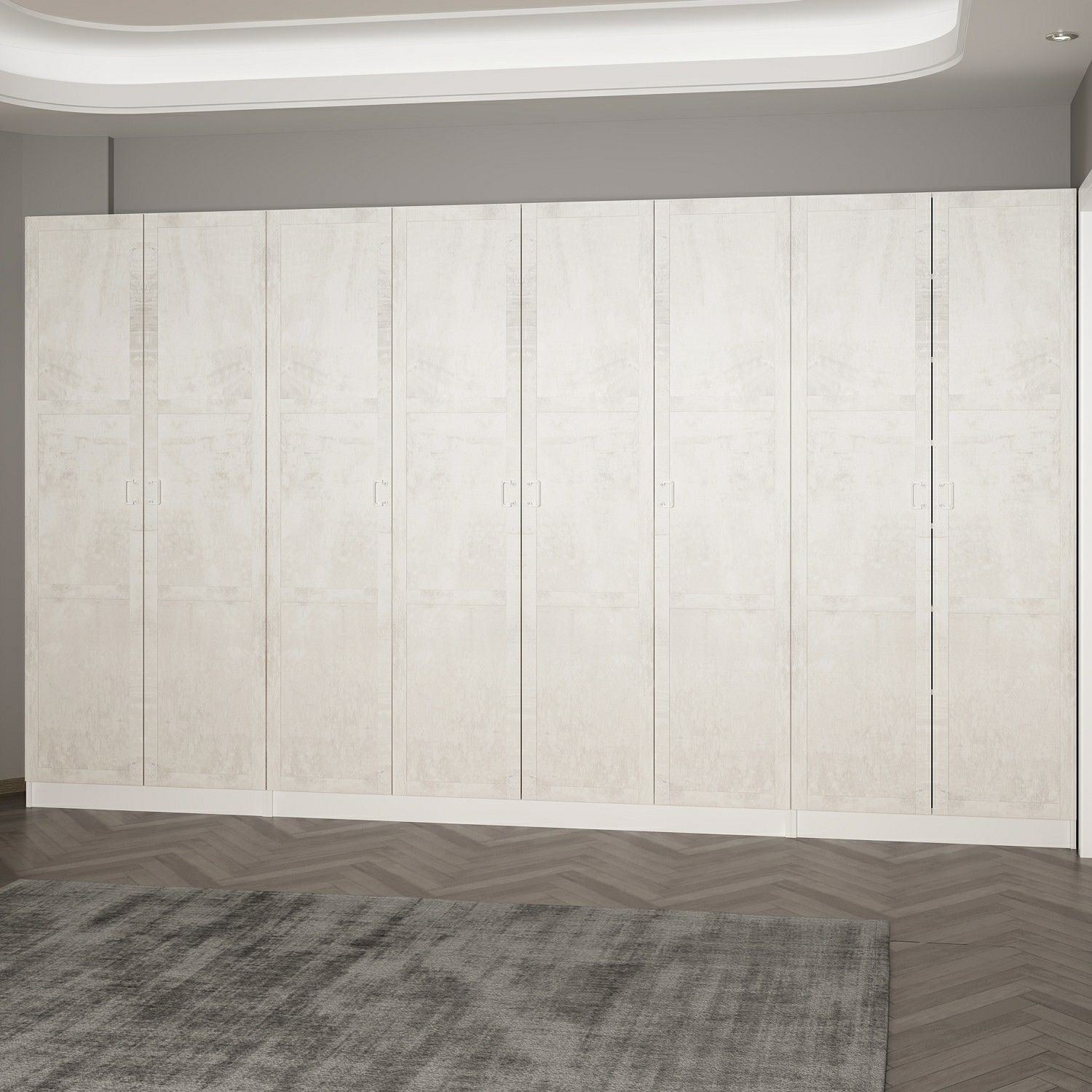 Armoire 8 portes modèle 2 Vitas L360cm Bois Blanc