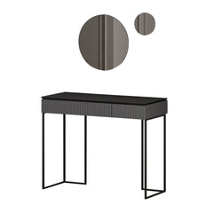 Console moderne 2 tiroirs avec 2 miroirs Tokel L105cm Anthracite