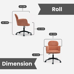 Fauteuil de bureau pivotant ajustable en hauteur Geslin Tissu bouclette Marron clair et Métal Noir