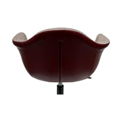 Fauteuil de bureau pivotant ajustable en hauteur Diano Tissu Beige, Effet simili Bordeaux et Métal Noir