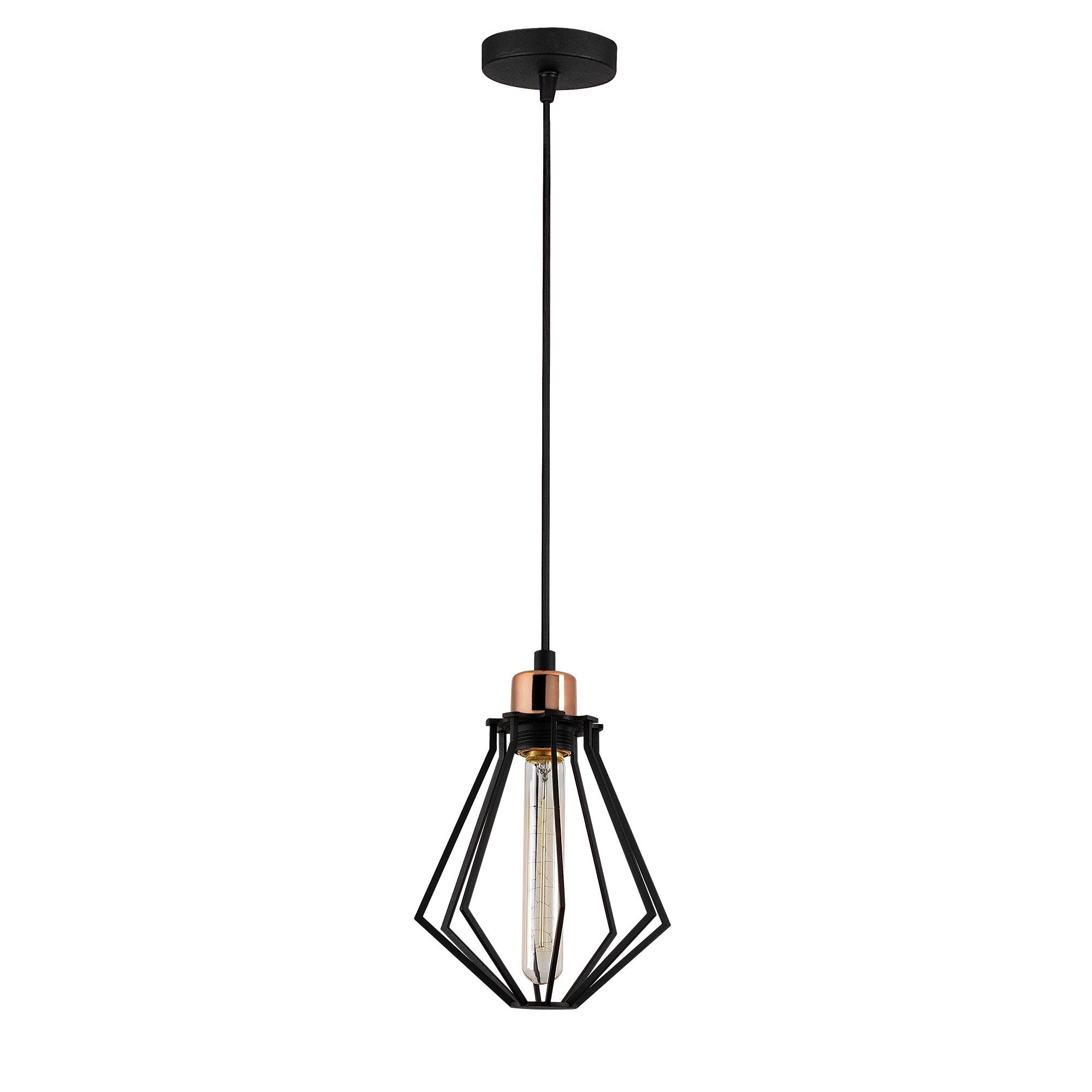 Suspension filaire 1 lampe Gatin D18cm Métal Noir