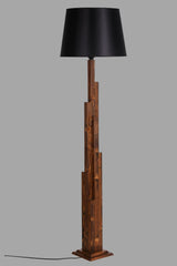 Lampadaire design Abies H175cm Bois foncé et Tissu Noir