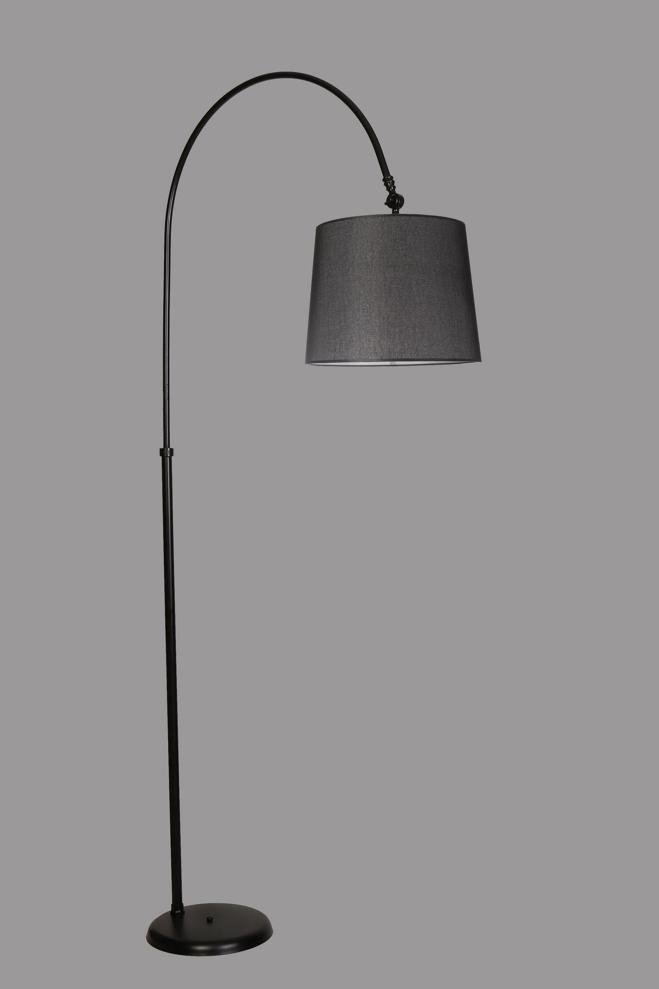 Lampadaire télescopique réglable Huib H200cm Tissu et Métal Noir