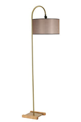 Lampadaire en cloche Noah H165cm Métal Or et Tissu Beige