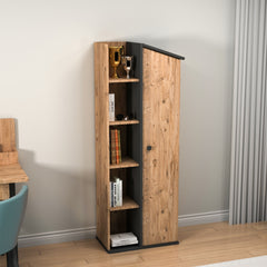 Bibliothèque Donall L60cm Bois naturel et Anthracite