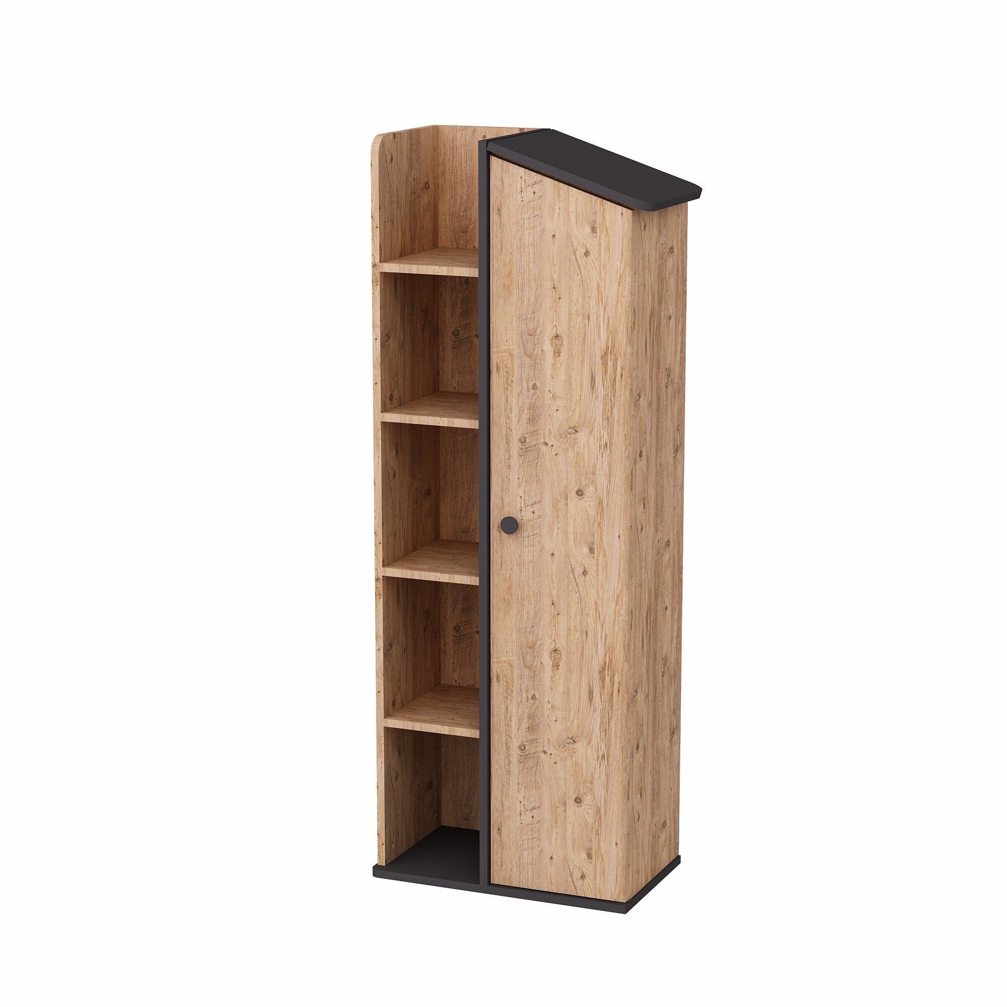 Bibliothèque Donall L60cm Bois naturel et Anthracite