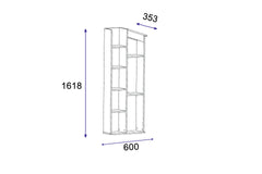 Bibliothèque Donall L60cm Bois naturel et Anthracite