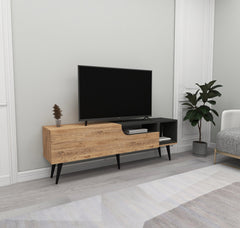 Meuble TV Mayas L150cm Bois clair et Anthracite