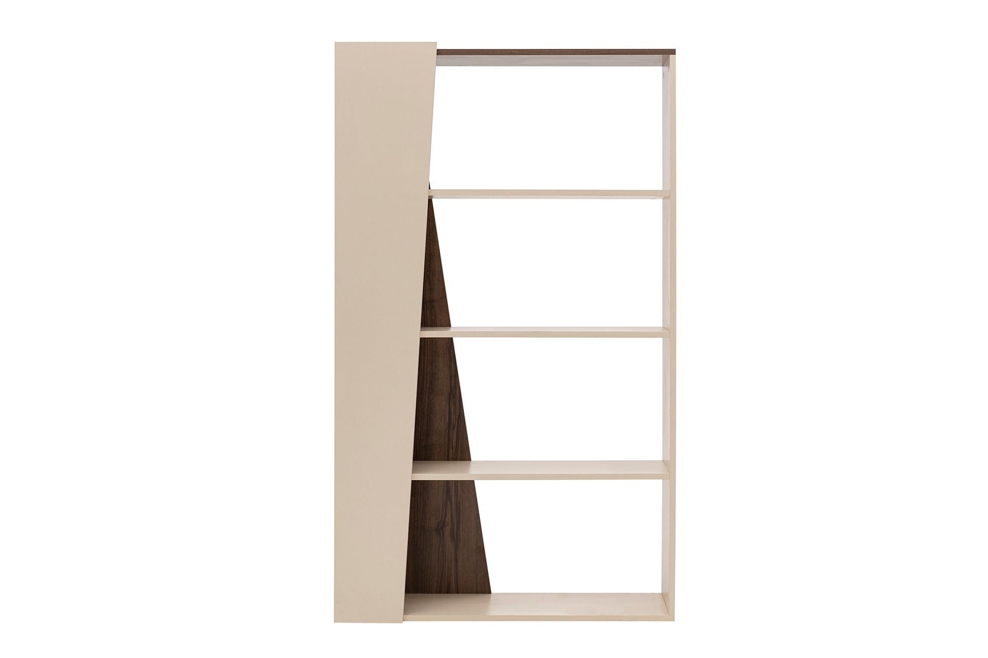 Étagère bibliothèque style scandinave Lyria L100cm Bois foncé et Beige