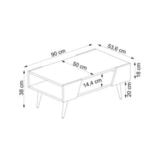 Table basse style scandinave Essas L90cm Bois foncé et Beige