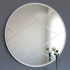 Miroir décoratif Lagis D60cm Bois Blanc