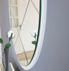 Miroir décoratif Lagis D60cm Bois Blanc