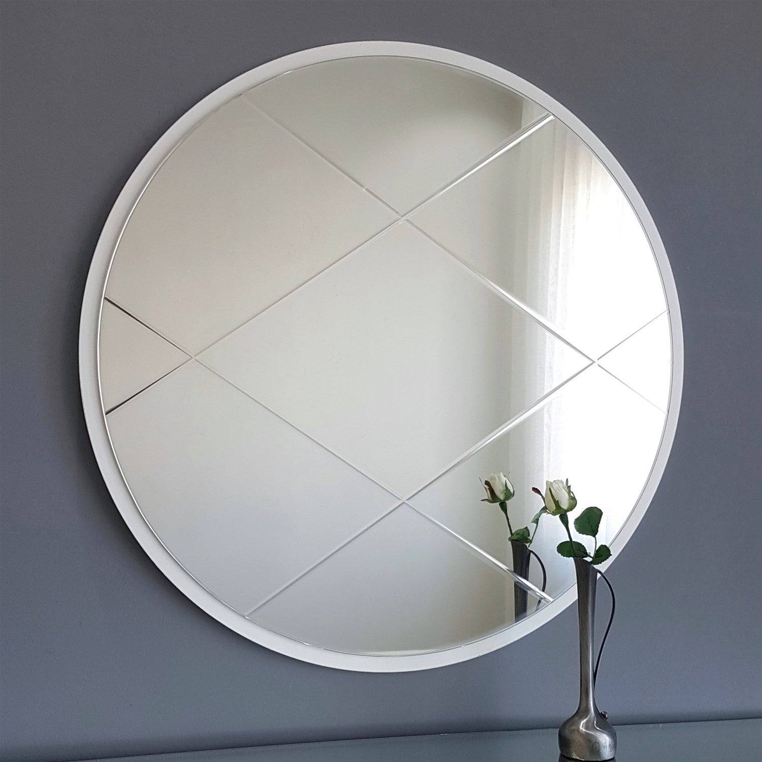 Miroir décoratif Lagis D60cm Bois Blanc