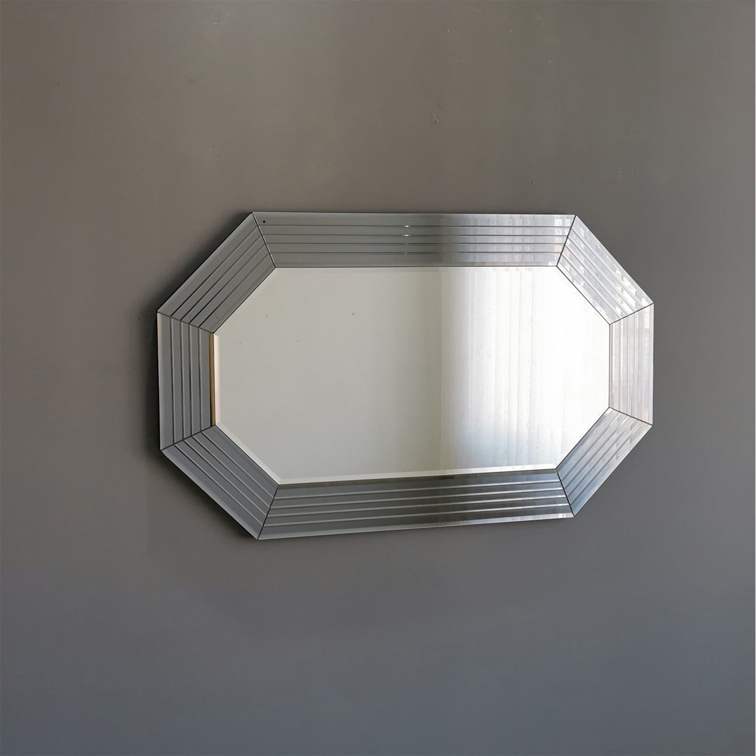 Miroir décoratif hexagone Bekota 100x60cm Verre Trempé Argent