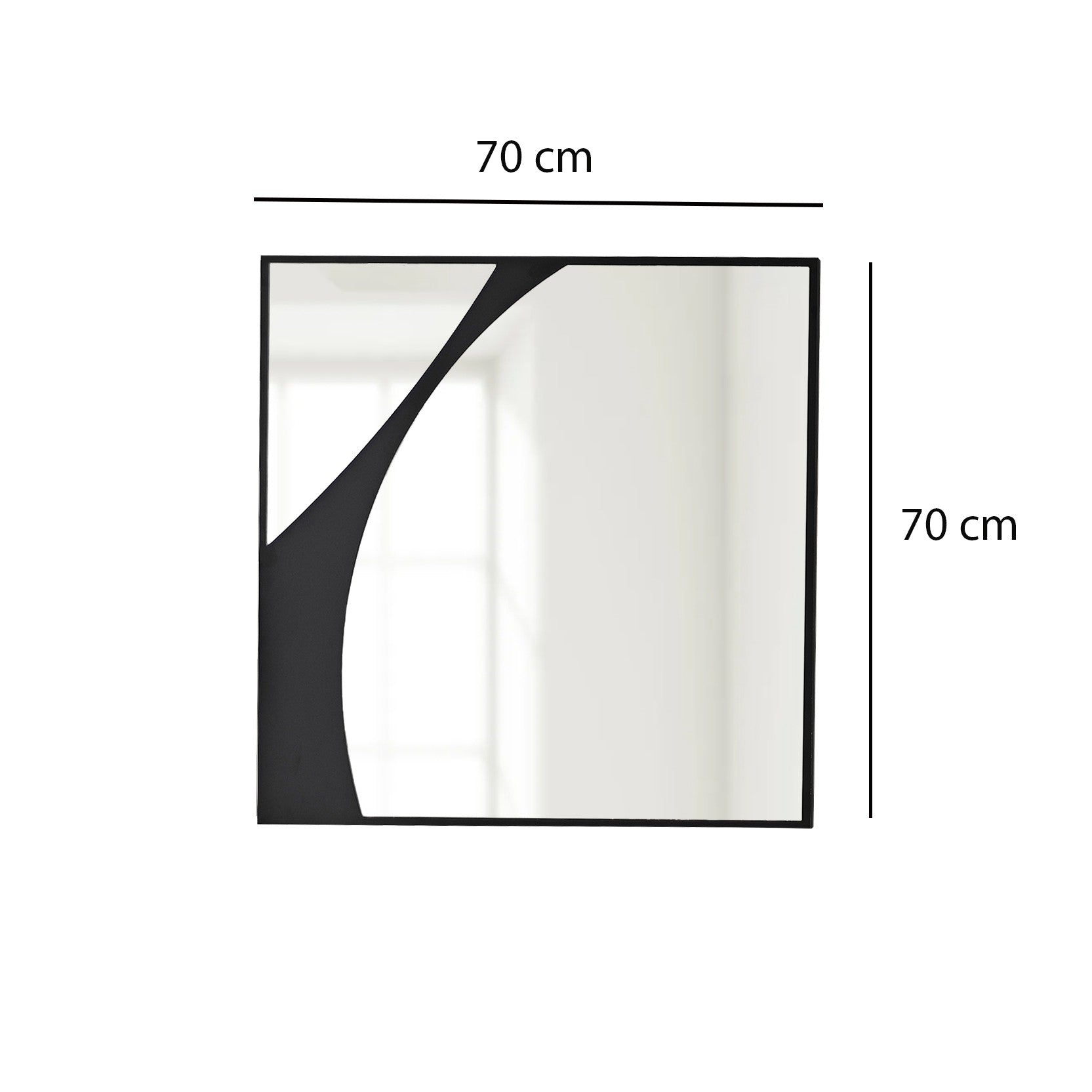 Miroir décoratif carré Delisha L70xH70cm Bois Noir