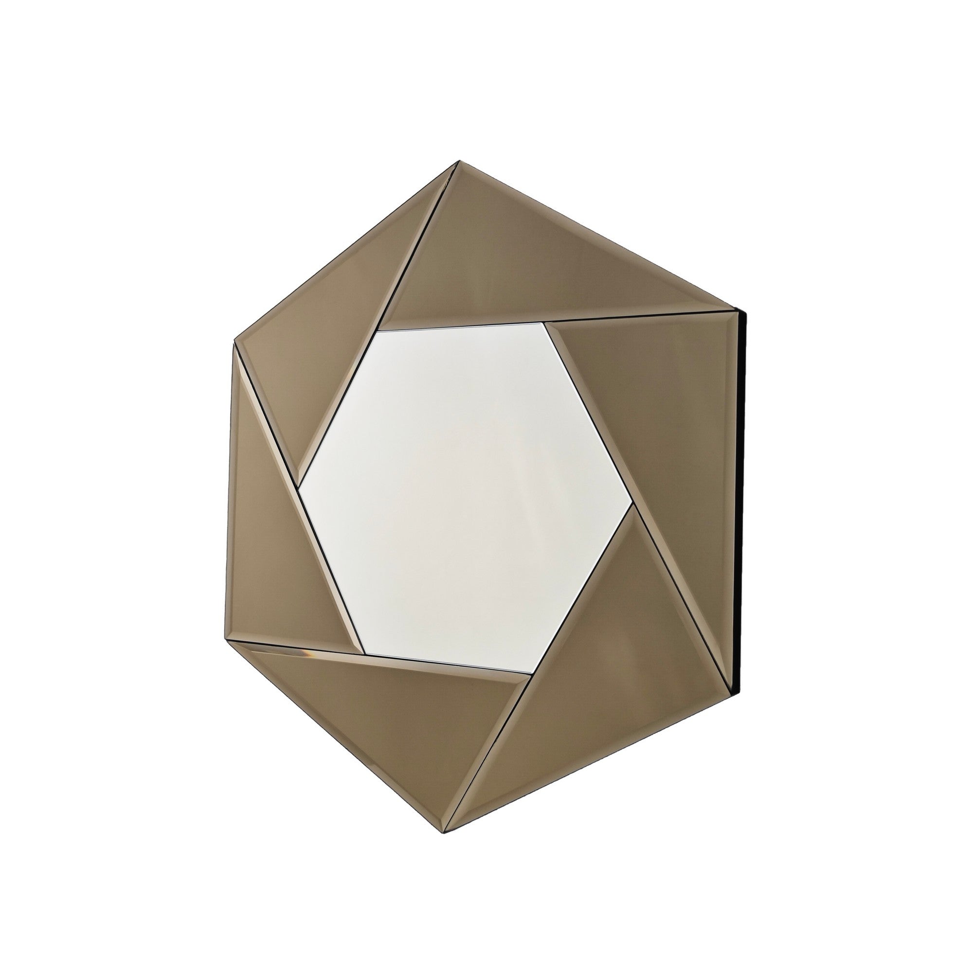 Miroir décoratif hexagone Alcot L60xH70cm Bronze