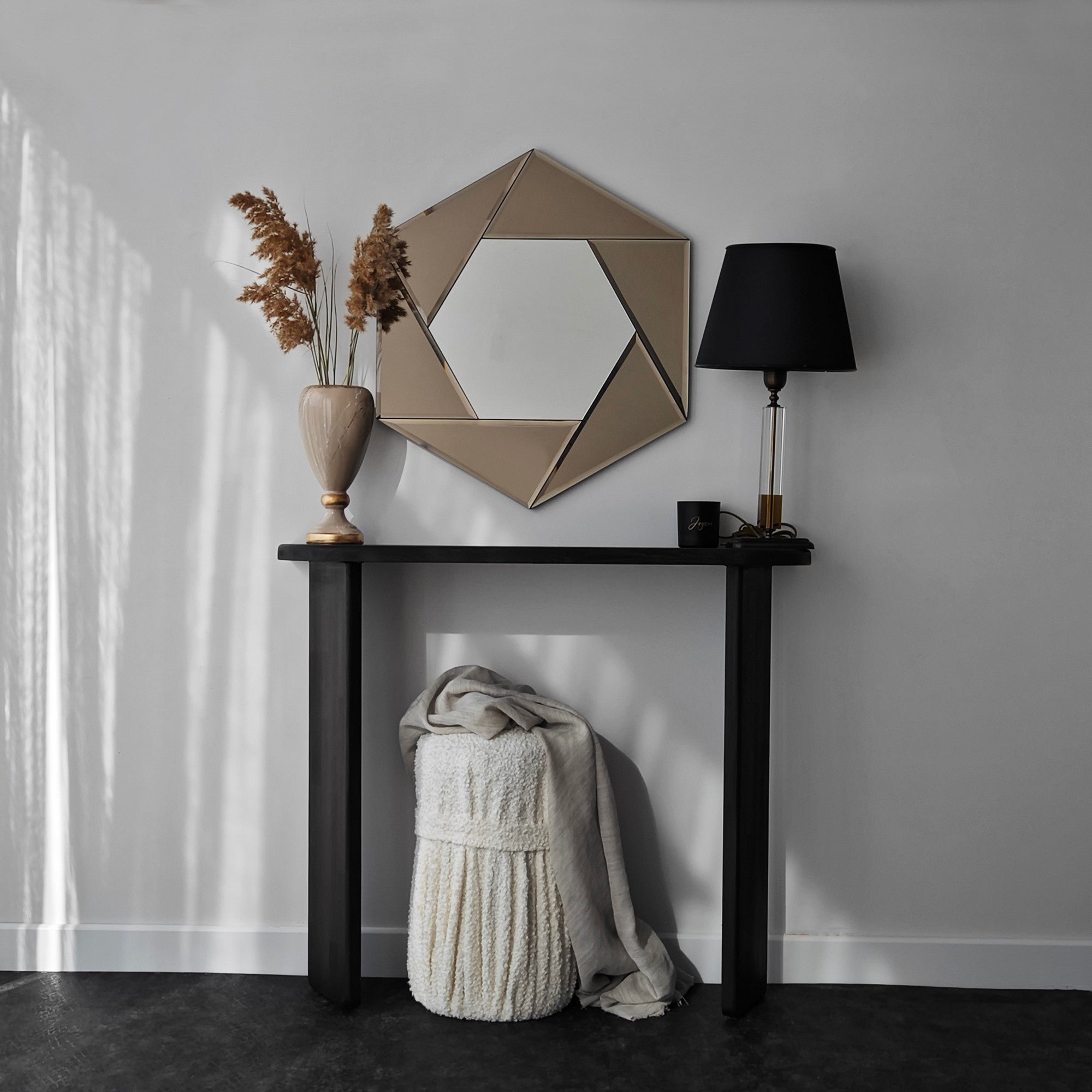 Miroir décoratif hexagone Alcot L60xH70cm Bronze