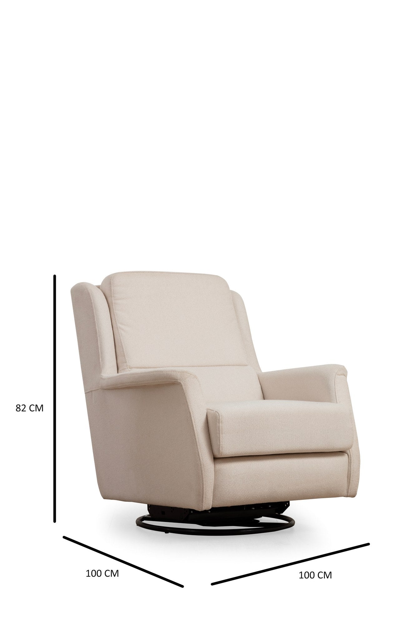 Fauteuil pivotant Enyana Tissu Blanc