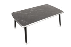 Table basse Rizka L100cm Bois Effet marbre Noir et Argent