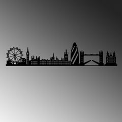 Décoration murale monuments londoniens Austin L120xH26cm Métal Noir