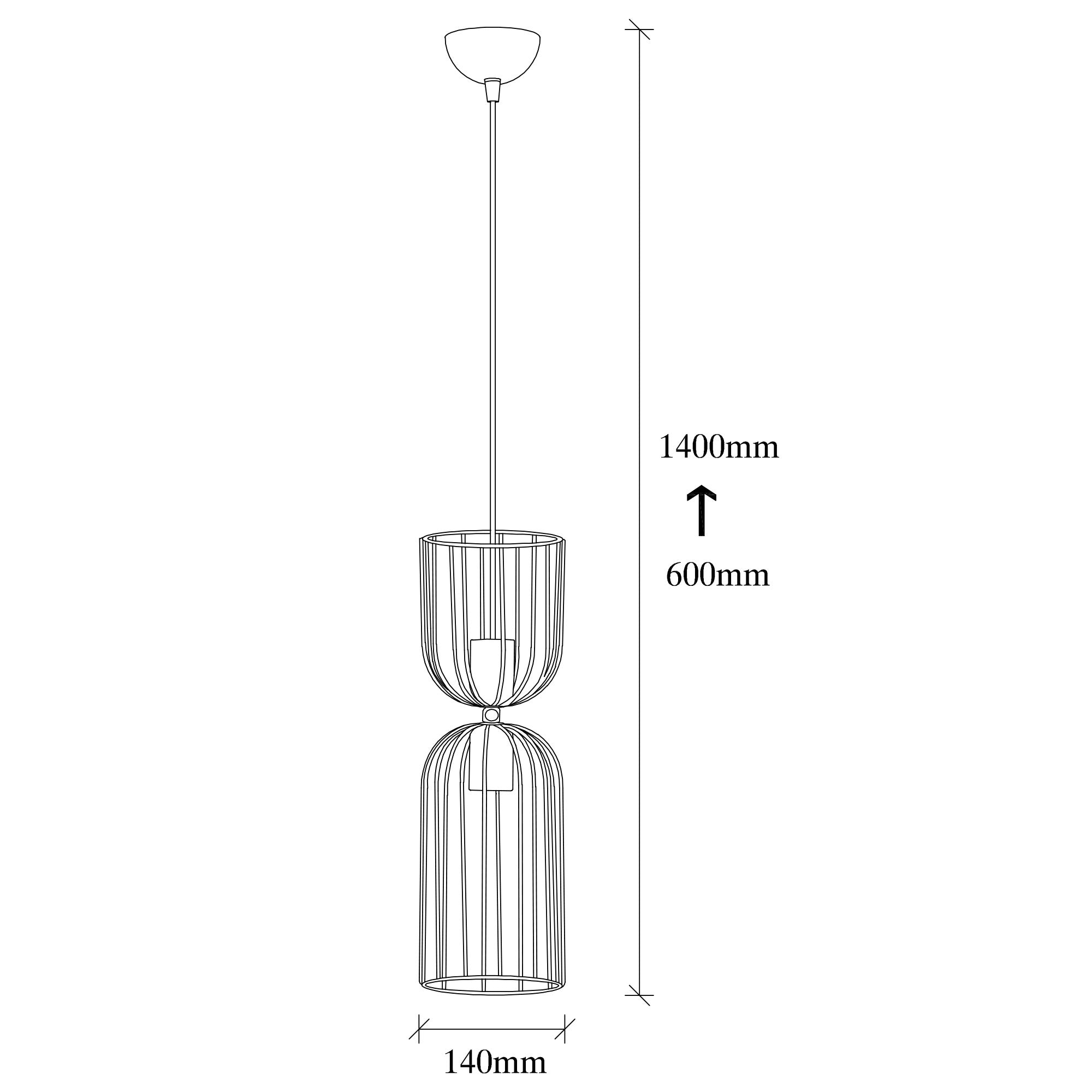 Suspension 1 lampe à dôme filaire Compertum D14 Métal Noir et Or rose