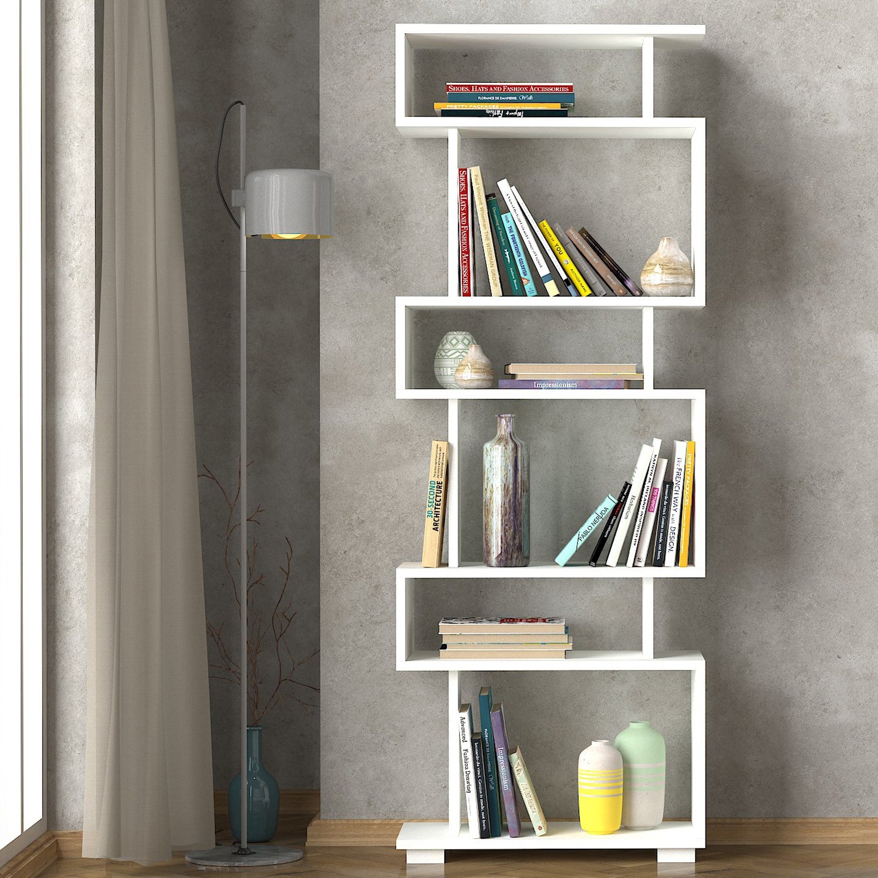 Étagère bibliothèque Lornon L60cm Blanc