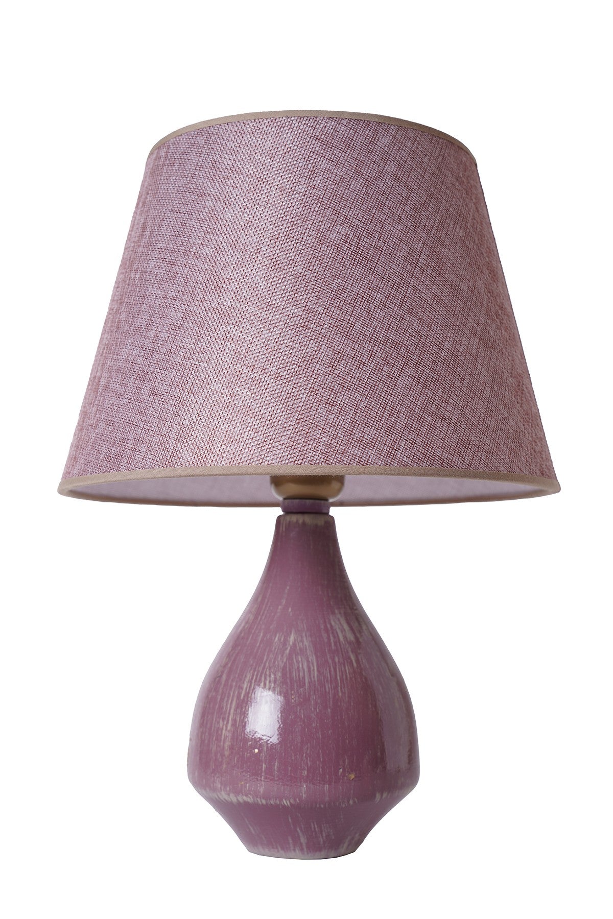 Lampe à poser design Purply D30cm Tissu et Céramique Rose