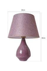 Lampe à poser design Purply D30cm Tissu et Céramique Rose