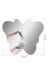 Lot de 2 miroirs adhésifs Motif Papillon Modda 50x57cm Argent