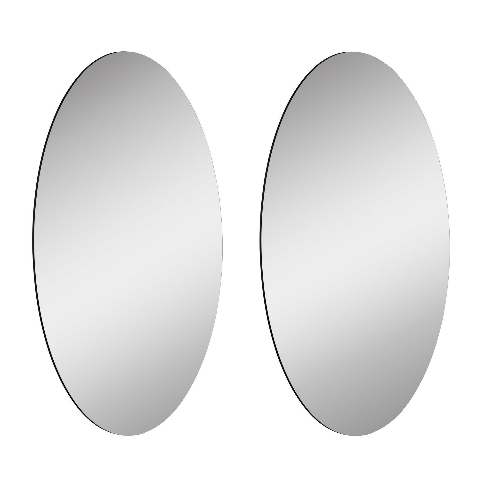 Lot de 2 miroirs adhésifs ovales Eni 30x40cm Argent