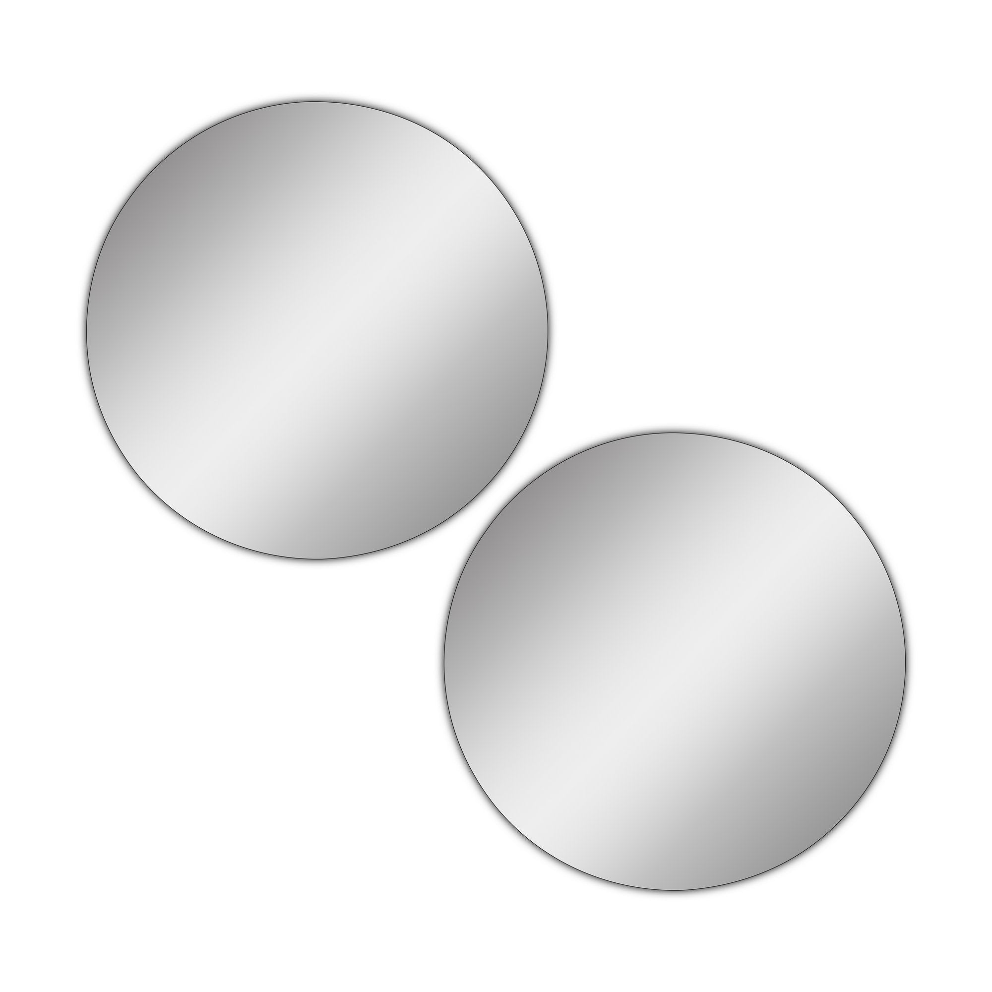 Lot de 2 miroirs adhésifs ronds Sono D30cm Argent