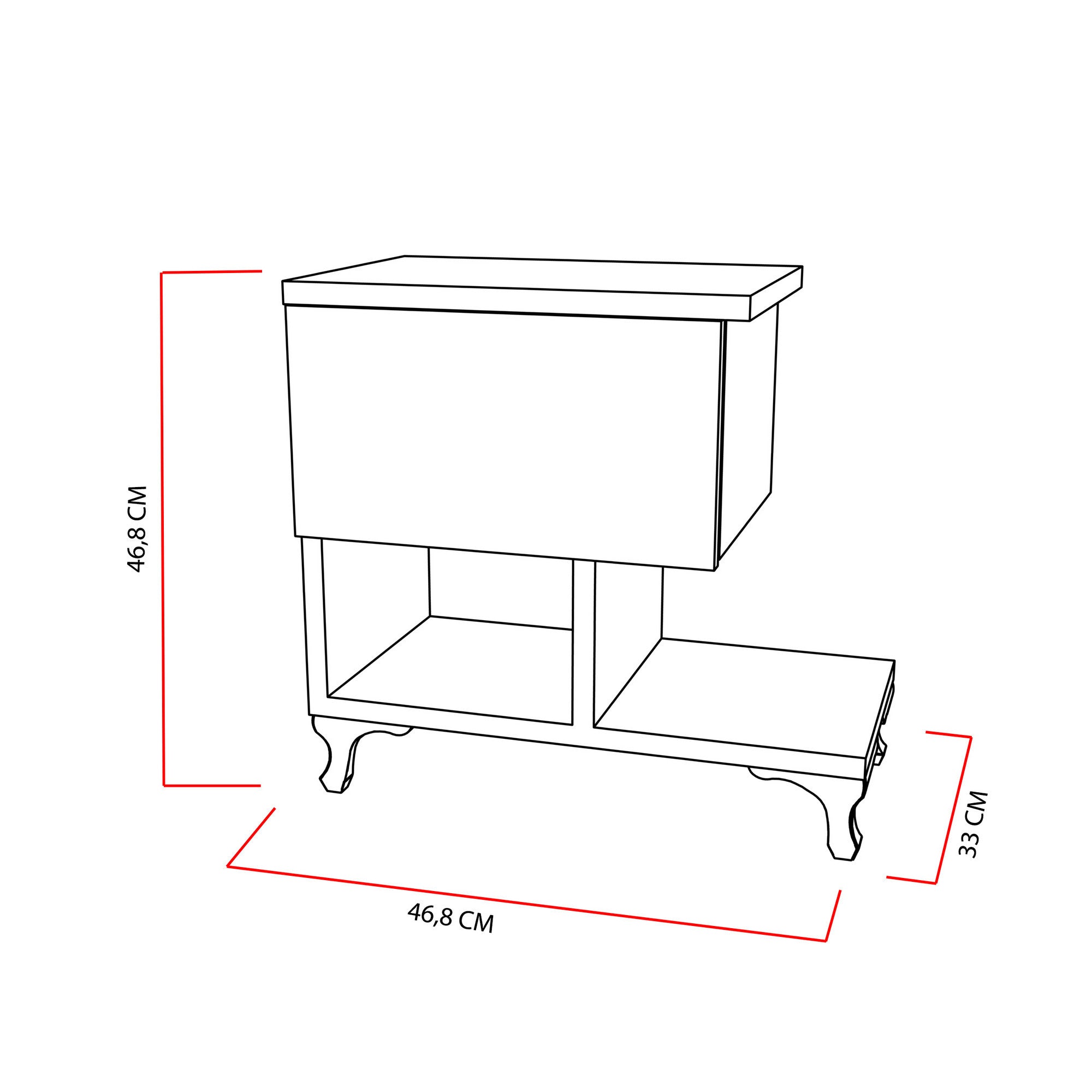 Table de chevet classique Emaly Blanc