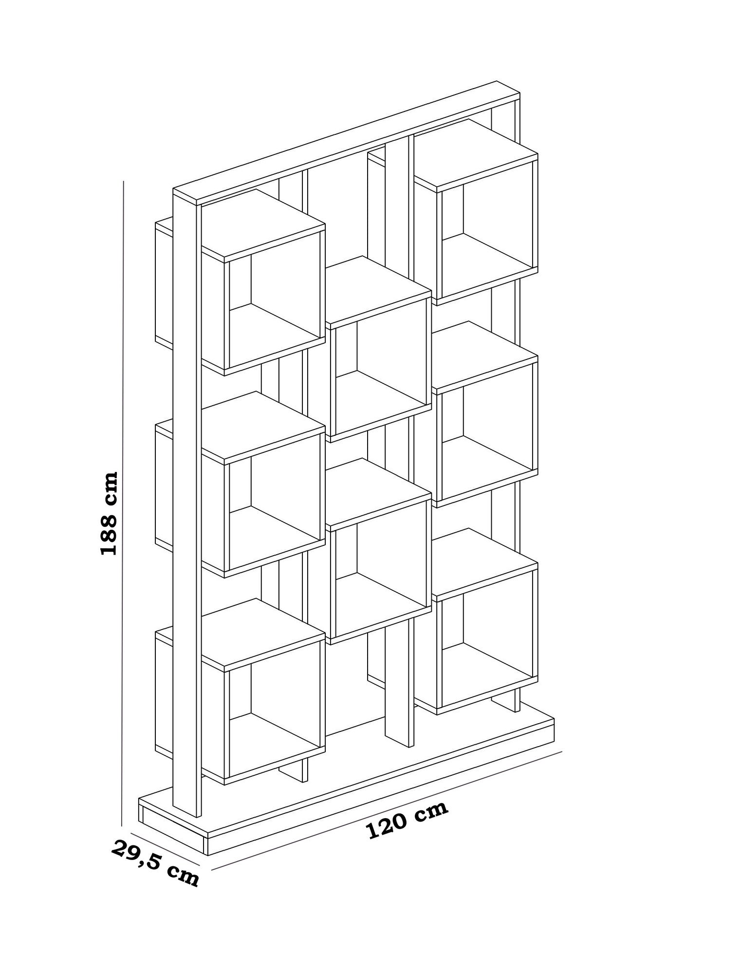 Étagère bibliothèque Kosa L120cm Noir et Blanc