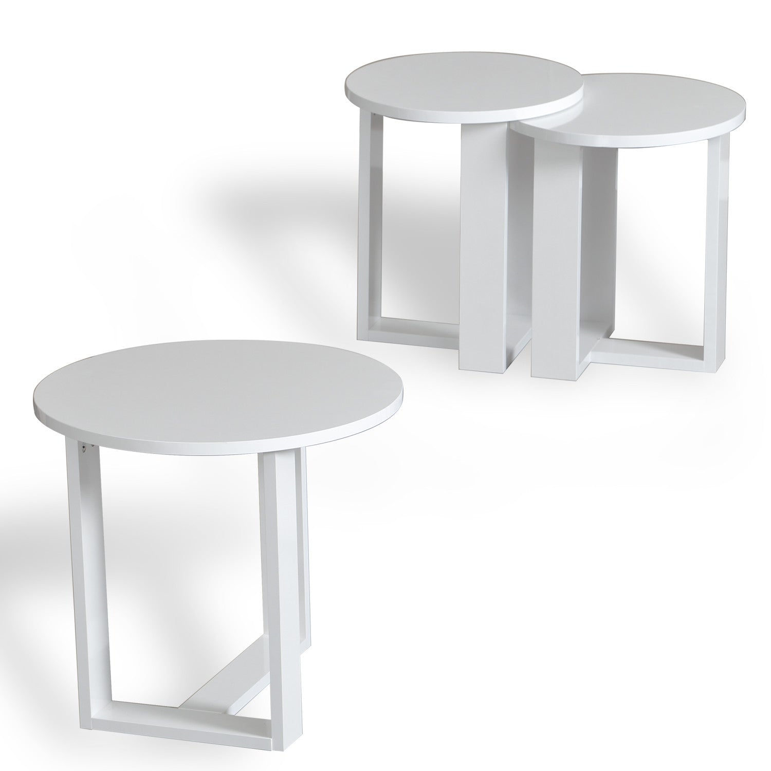 Lot de 3 tables basses gigognes Miramar Blanc