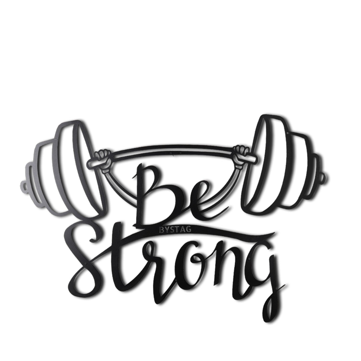 Décoration murale Felzo L50xH34cm "BE STRONG" Métal Noir