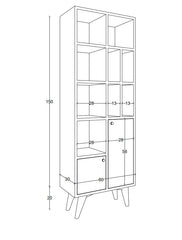 Bibliothèque Fana L60cm Chêne clair et Anthracite