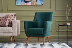 Fauteuil classique Gilwin Velours Vert